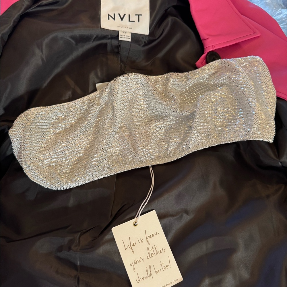 Show me your Mumu silver sparkle tube top new - Picture 4 of 8